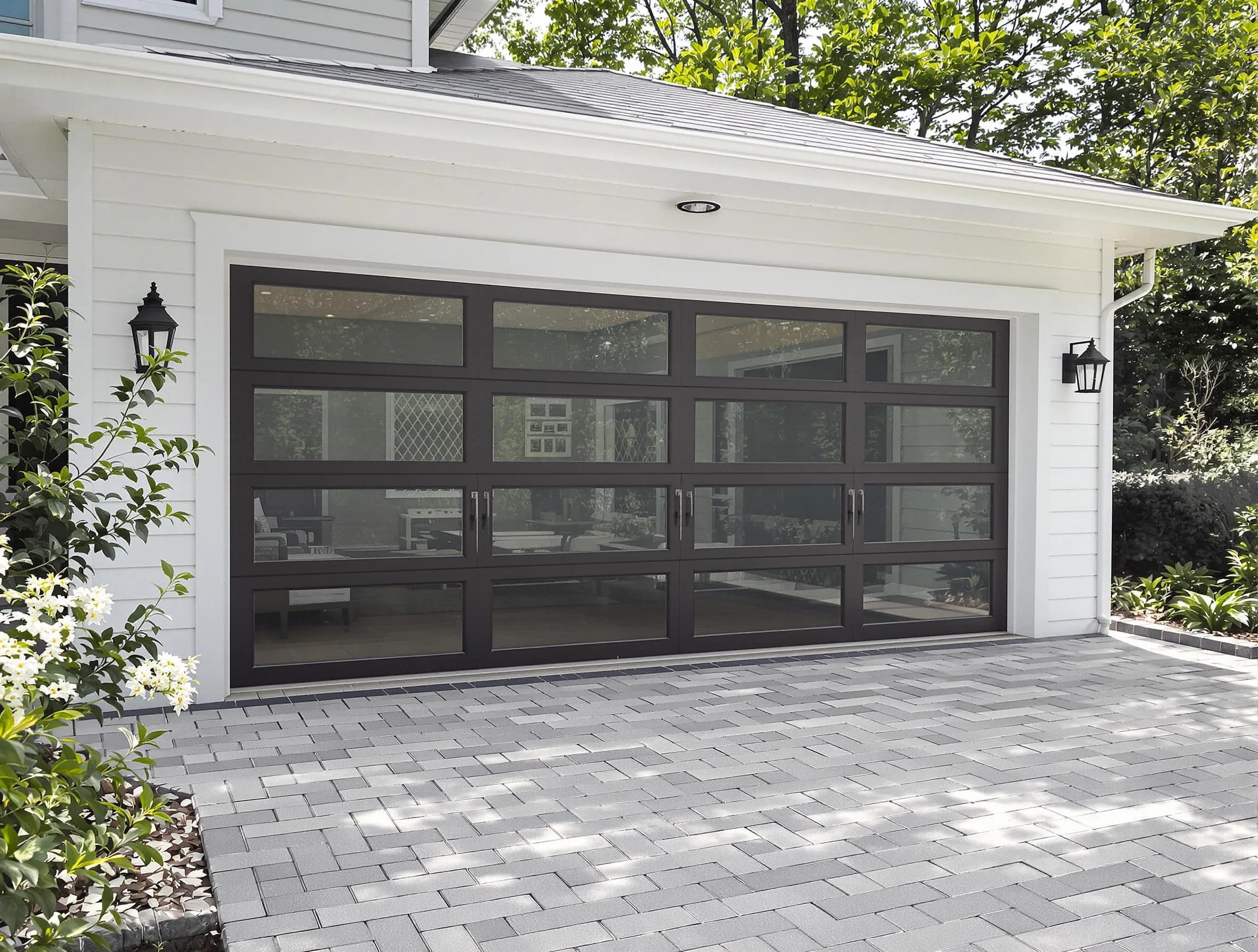 Plainsboro Garage Door Repair design specialist presenting custom garage door options to Plainsboro homeowner