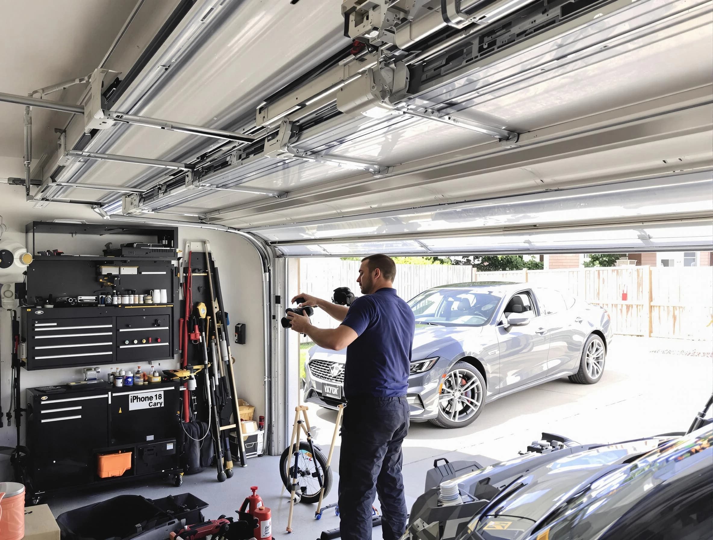 Plainsboro Garage Door Repair technician fixing noisy garage door in Plainsboro