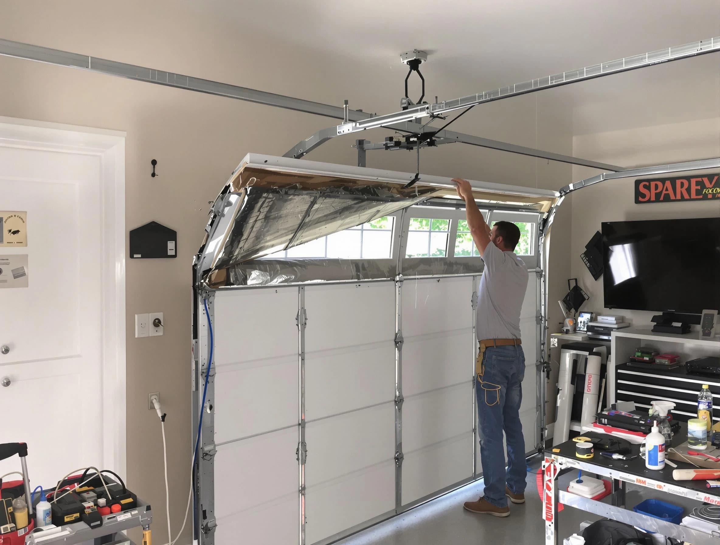 Garage door section replacement by Plainsboro Garage Door Repair in Plainsboro