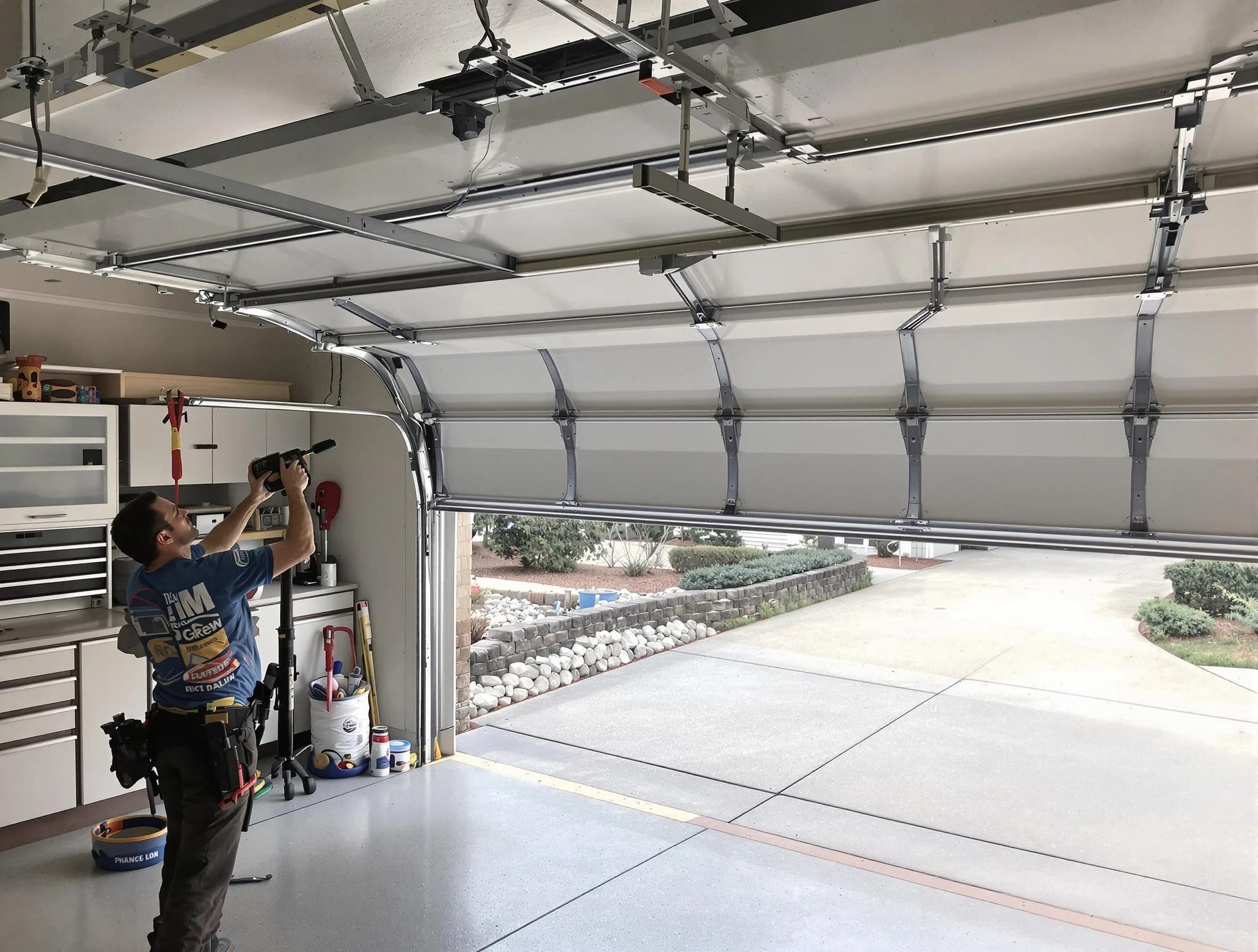 Garage door track repair service by Plainsboro Garage Door Repair in Plainsboro