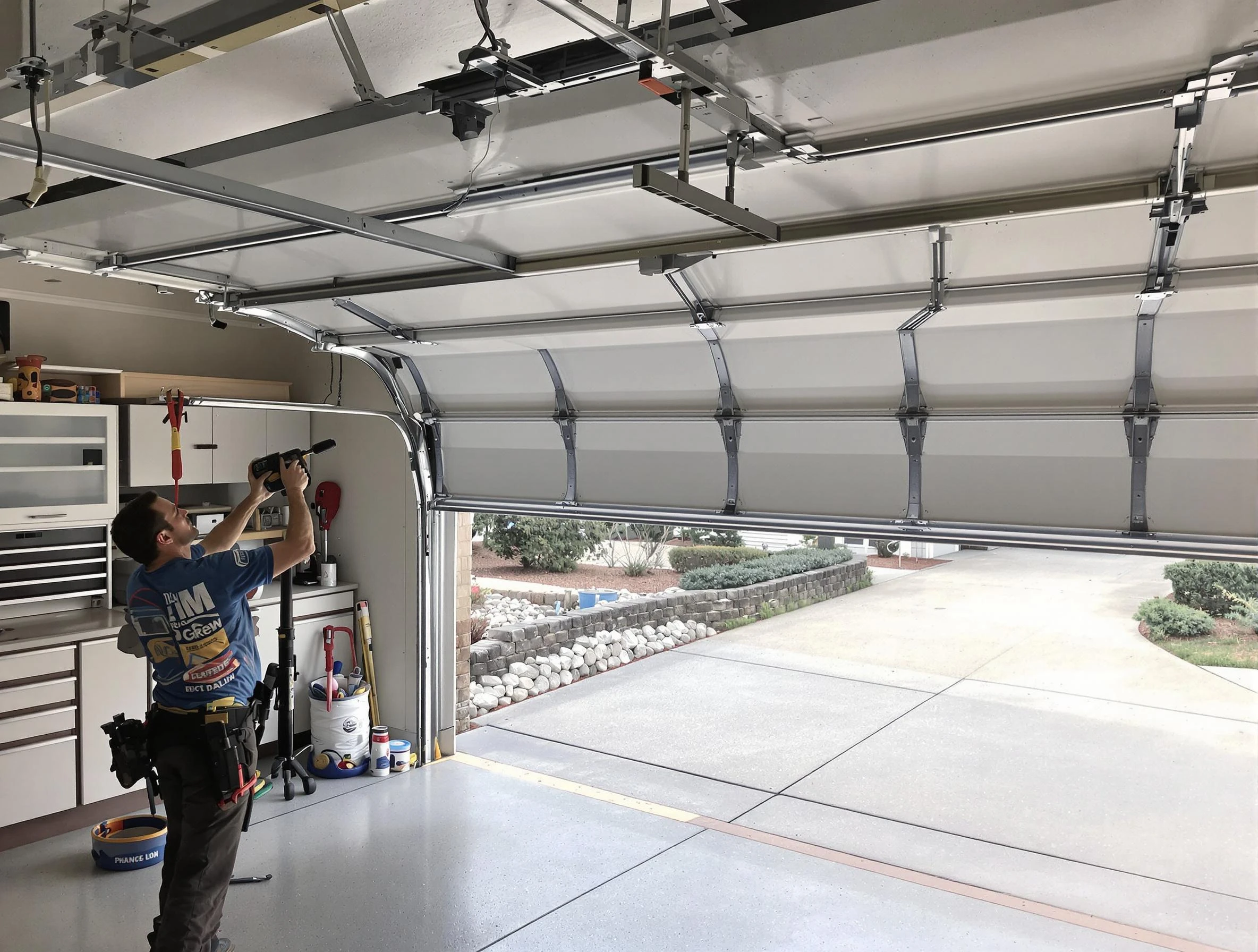 Garage door track repair service by Plainsboro Garage Door Repair in Plainsboro